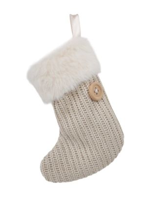 Fabric Stocking Ornament | Light Grey