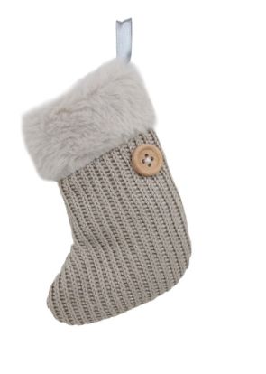 Fabric Stocking Ornament | Grey