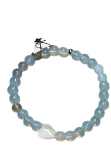 Stretch Bracelet | Opalite w Heart