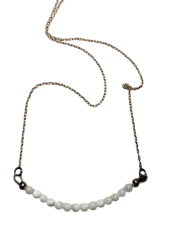 Necklace | Moonstone/Sterling Silver Bar