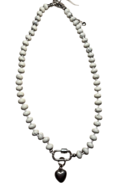 Necklace | Hand-Tied Hoplite-Silver Heart