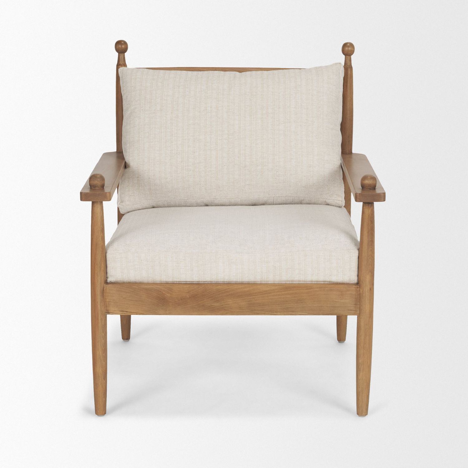 Accent Chair | Beige/Beech Wood
