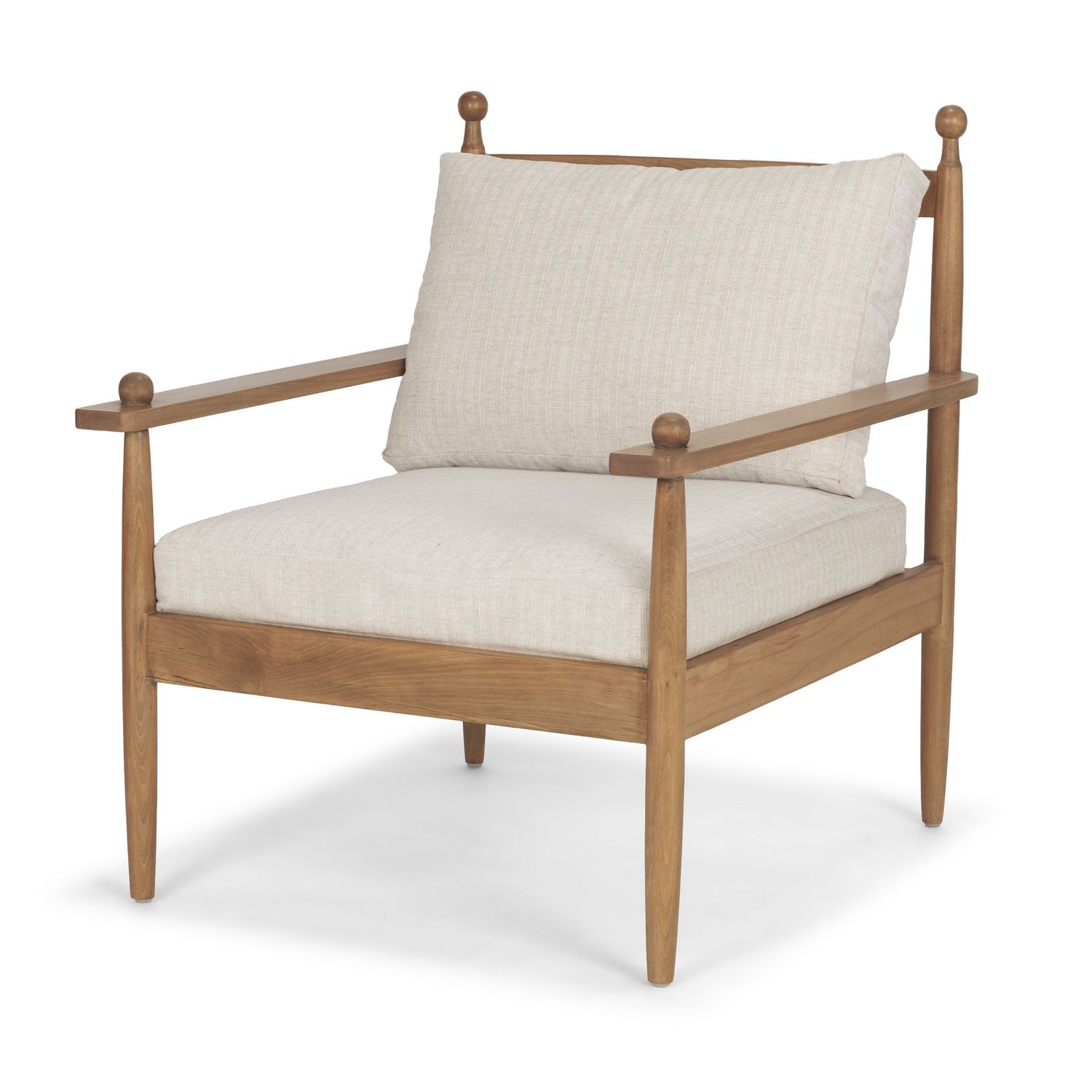 Accent Chair | Beige/Beech Wood