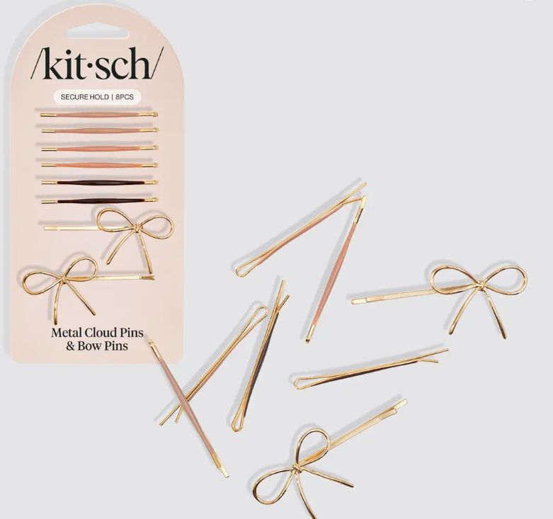 Bobby Pin Bow | 8pc Set Rosewood