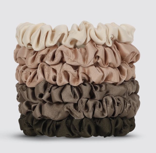 Small Satin Scrunchies | Eucalyptus 6 pc