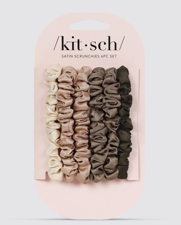 Small Satin Scrunchies | Eucalyptus 6 pc