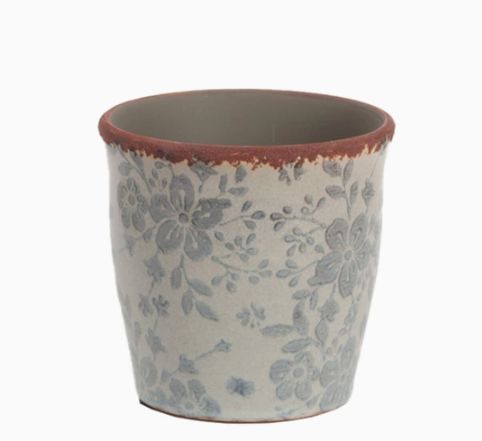 Pot with Blue Floral Pattern | Small