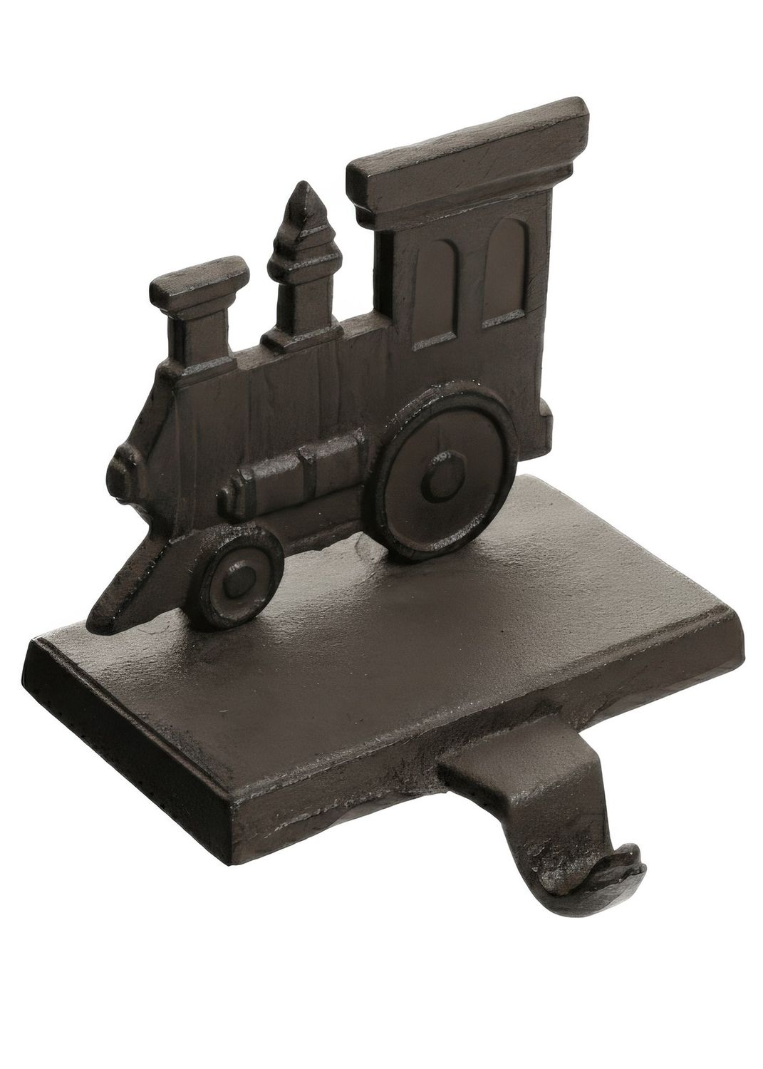Train Stocking Holder | Cast Iron Brown