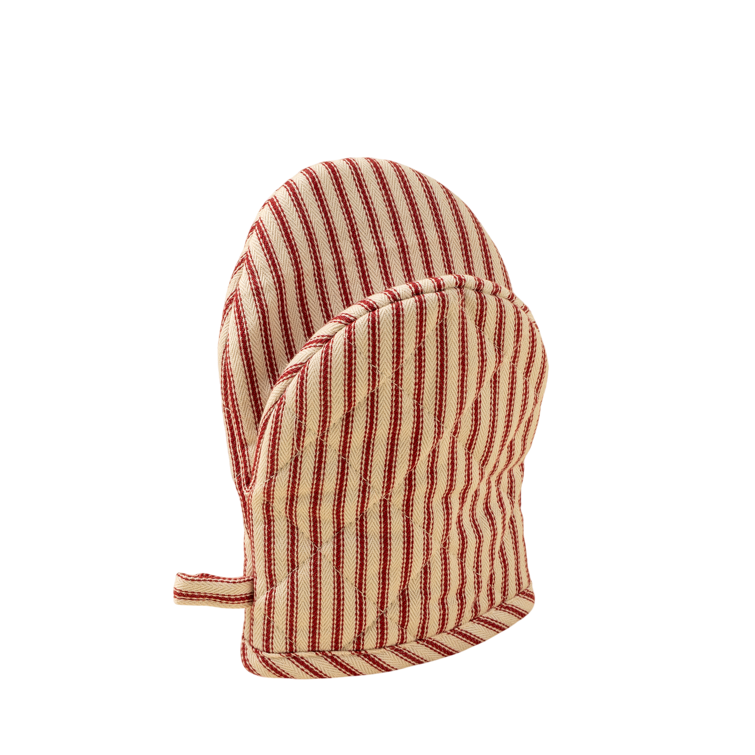 Red Ticking Oven Mitt