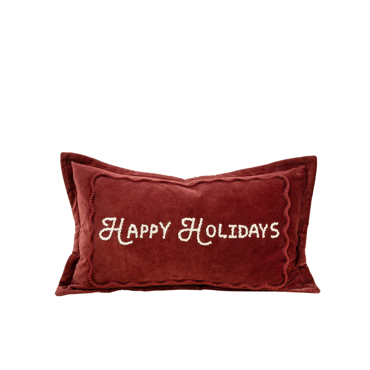 Happy Holidays Red Pillow  | 21x12