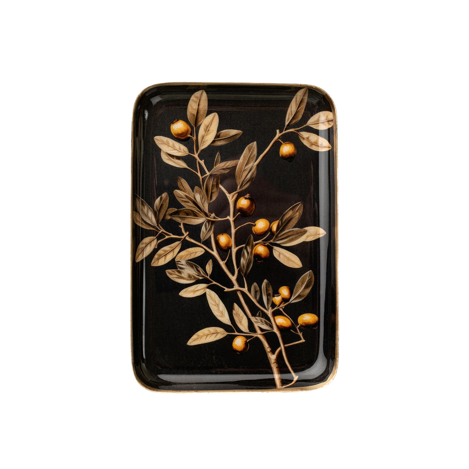 Golden Olive Enameled Tray | S