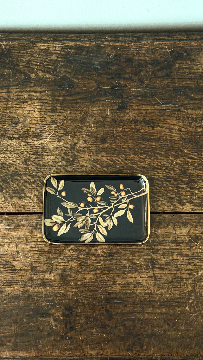 Golden Olive Enameled Tray | S
