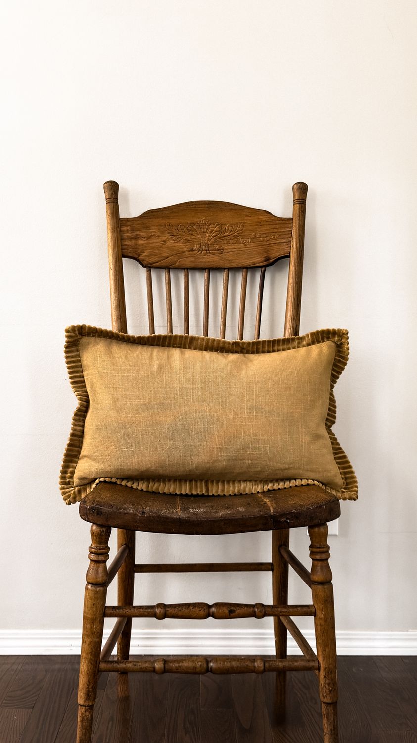 Corded Gold Velvet Edge Pillow | 21x12