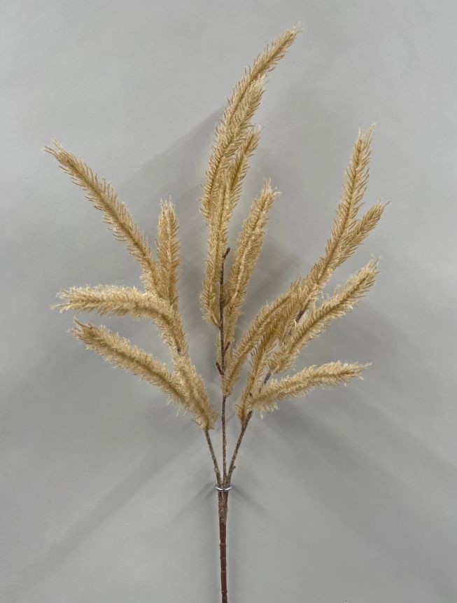Fall Cream Flocked Dog Tail Spray | 26"