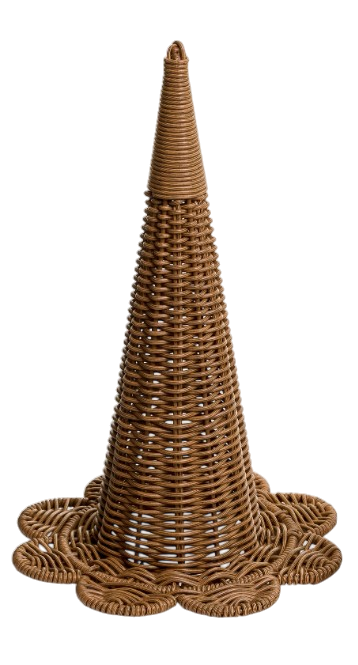 Natural Rattan Witch Hat Decor | Large
