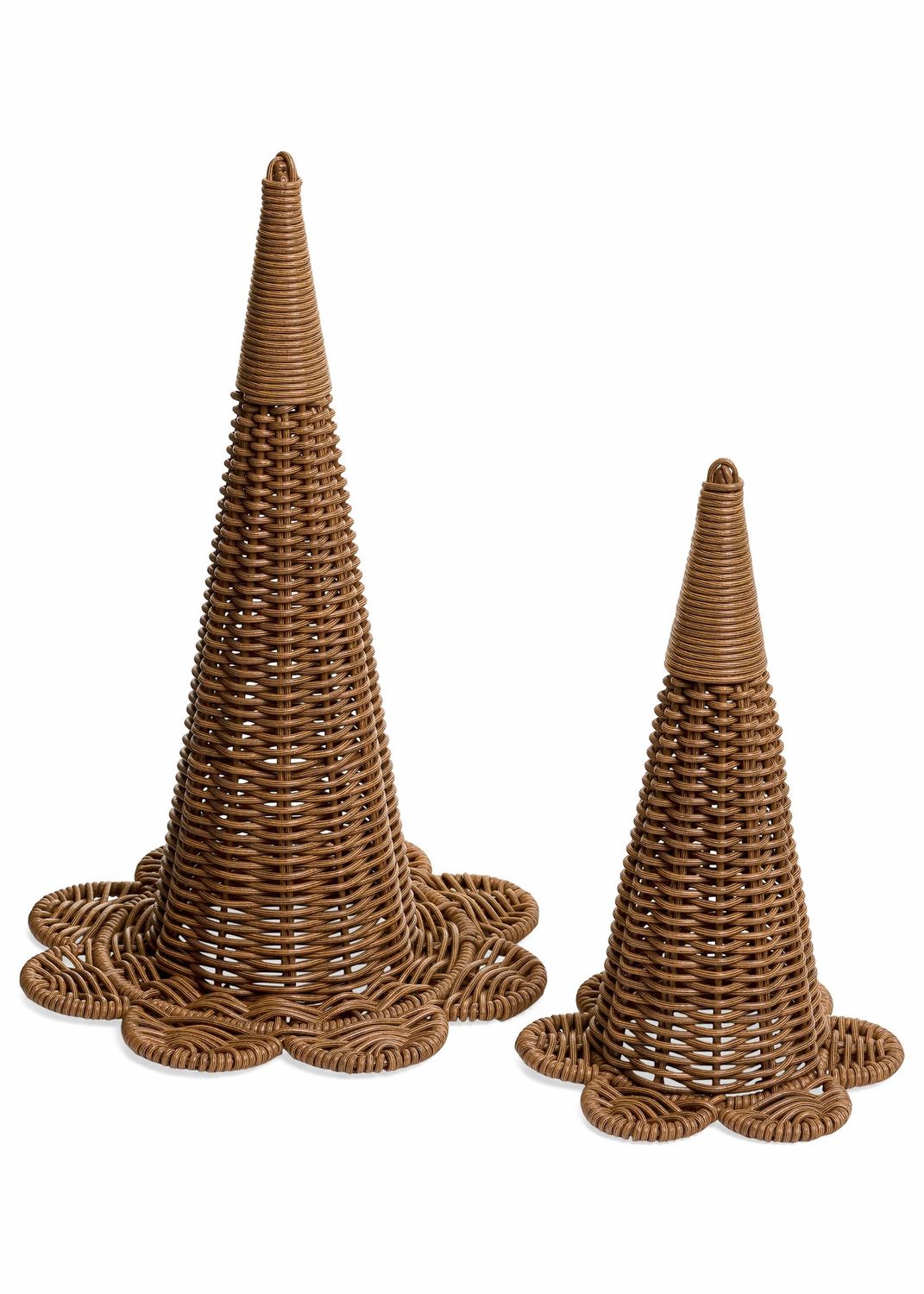 Natural Rattan Witch Hat Decor | Large