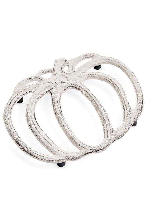 Pumpkin Trivet Cast Iron | Antique White
