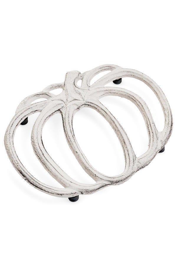 Pumpkin Trivet Cast Iron | Antique White