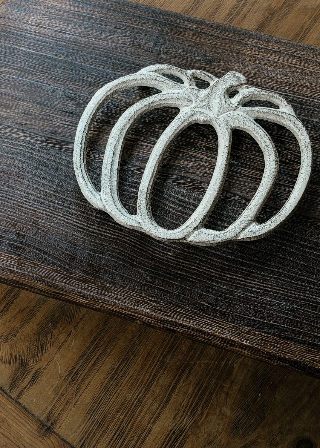 Pumpkin Trivet Cast Iron | Antique White
