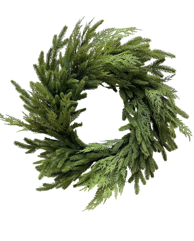 Real Touch Spruce &amp; Cedar Wreath | 28"