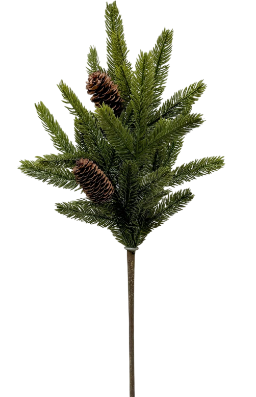 Real Touch Spruce Spray w/pinecones | 23"