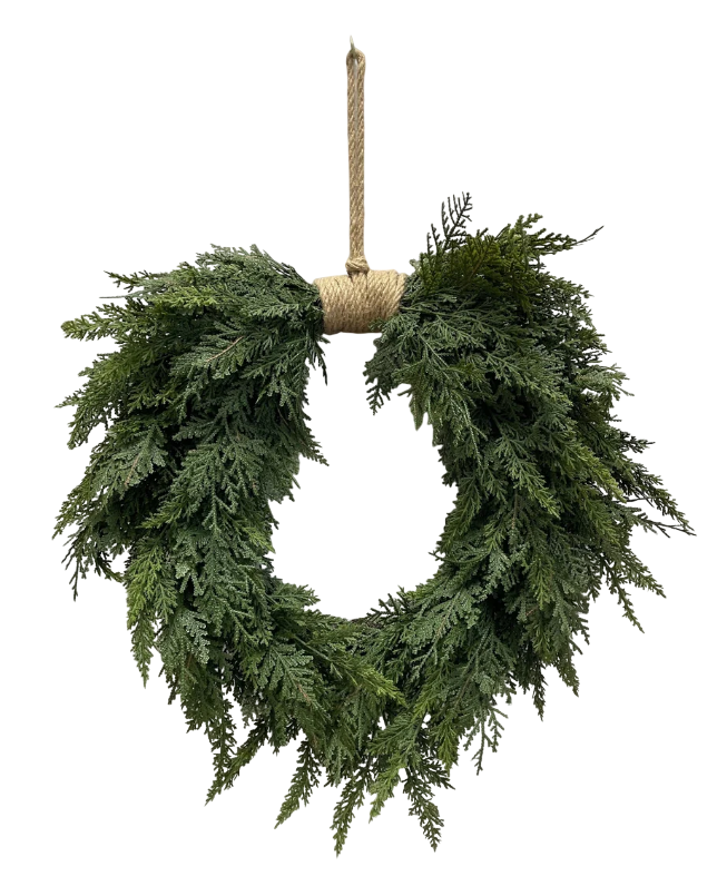Real Touch Northern Cedar Heart Wreath | 22"