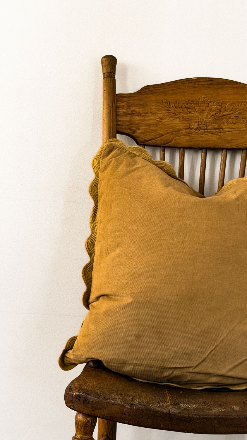 Corduroy Scallop Pillow Gold | 20 x 20"