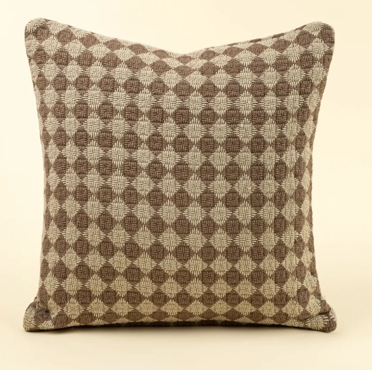 Check Weave Pillow Brown | 20 x 20"
