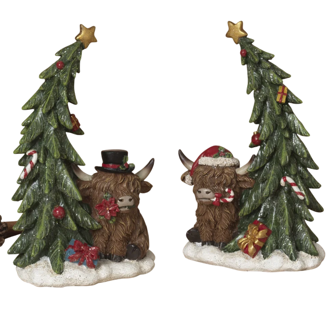 Highland Cow with tree | 6.5"