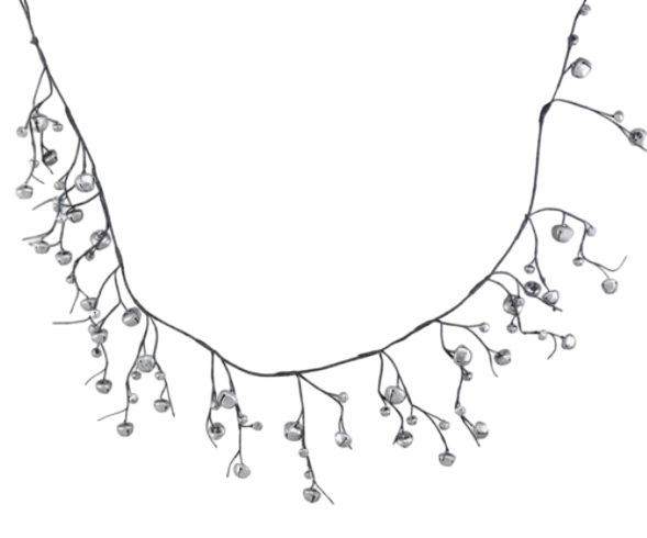 Silver Jingle Bells Garland | 5'