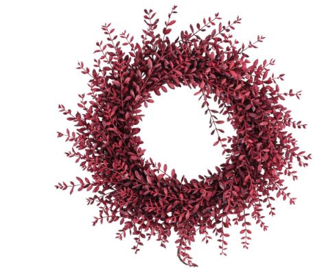 Fall Burgundy Boxwood Wreath | 24"