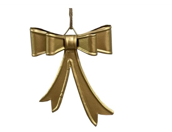 Metal Bow w/Jute | Antique Gold-S