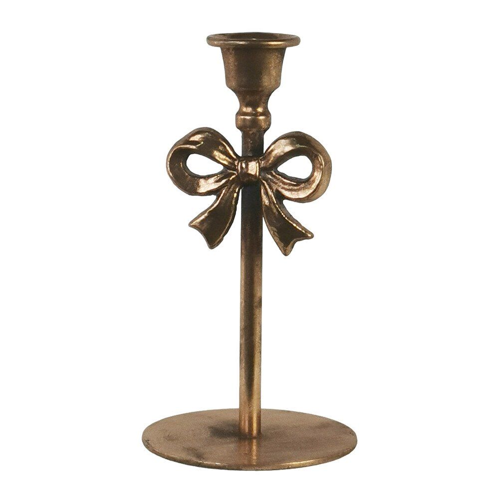Antique Gold Candle Holder | Ribbon-S