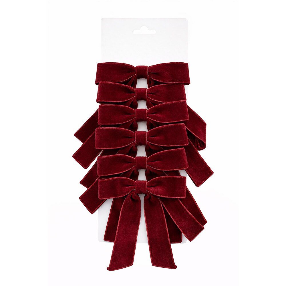Velvet Bow | Burgundy/Set of 6