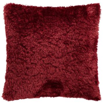 Burgundy Fur Pillow | 18" x 18"