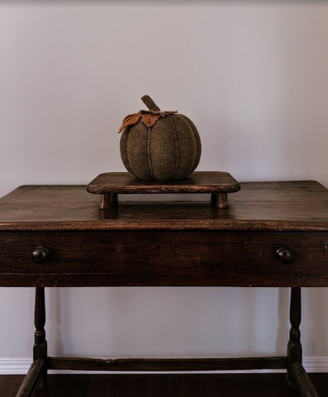 Round Pumpkin Decor | Moss Green/Tan