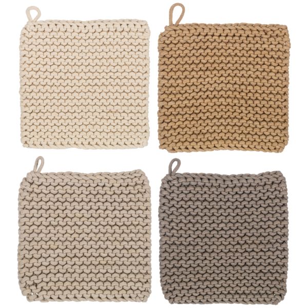 Crochet Pot Holder Neutrals | 4 pc Set