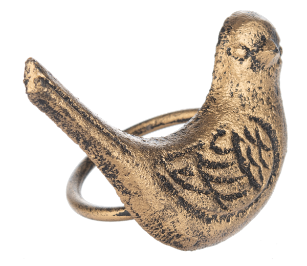 Antique Gold Bird Napkin Ring | Set of 4