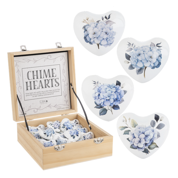 Blue Hydrangea Chime Heart | Assrtd