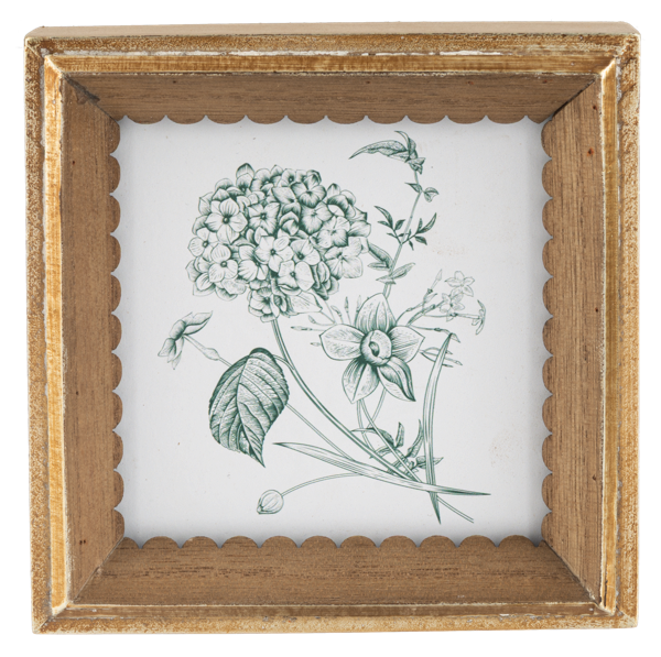 Green Botanical Wall Decor | Scallop Edge