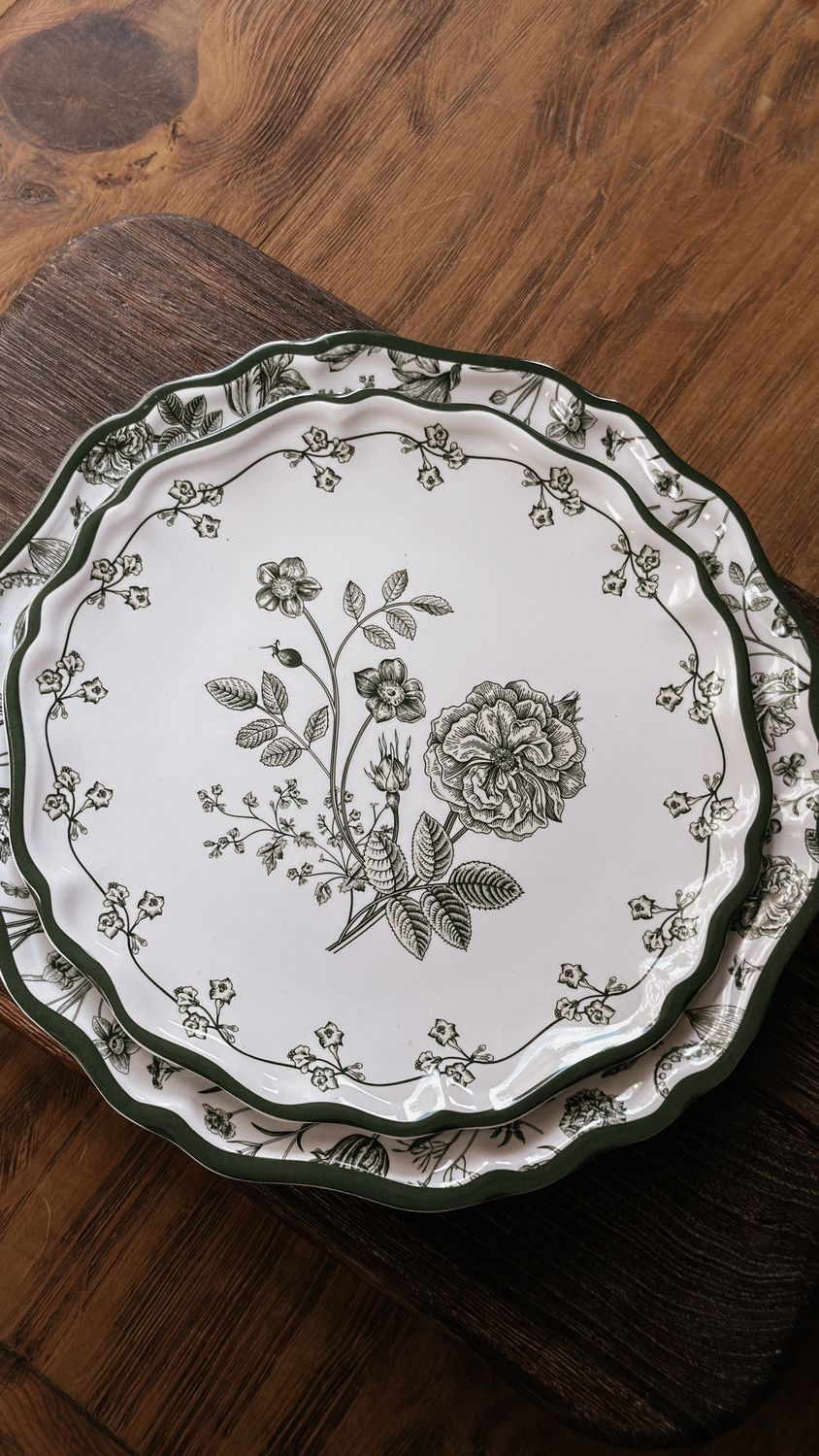 Green Botanical Salad Plate