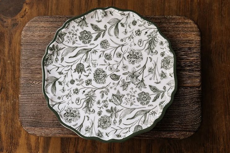 Green Botanical Dinner Plate