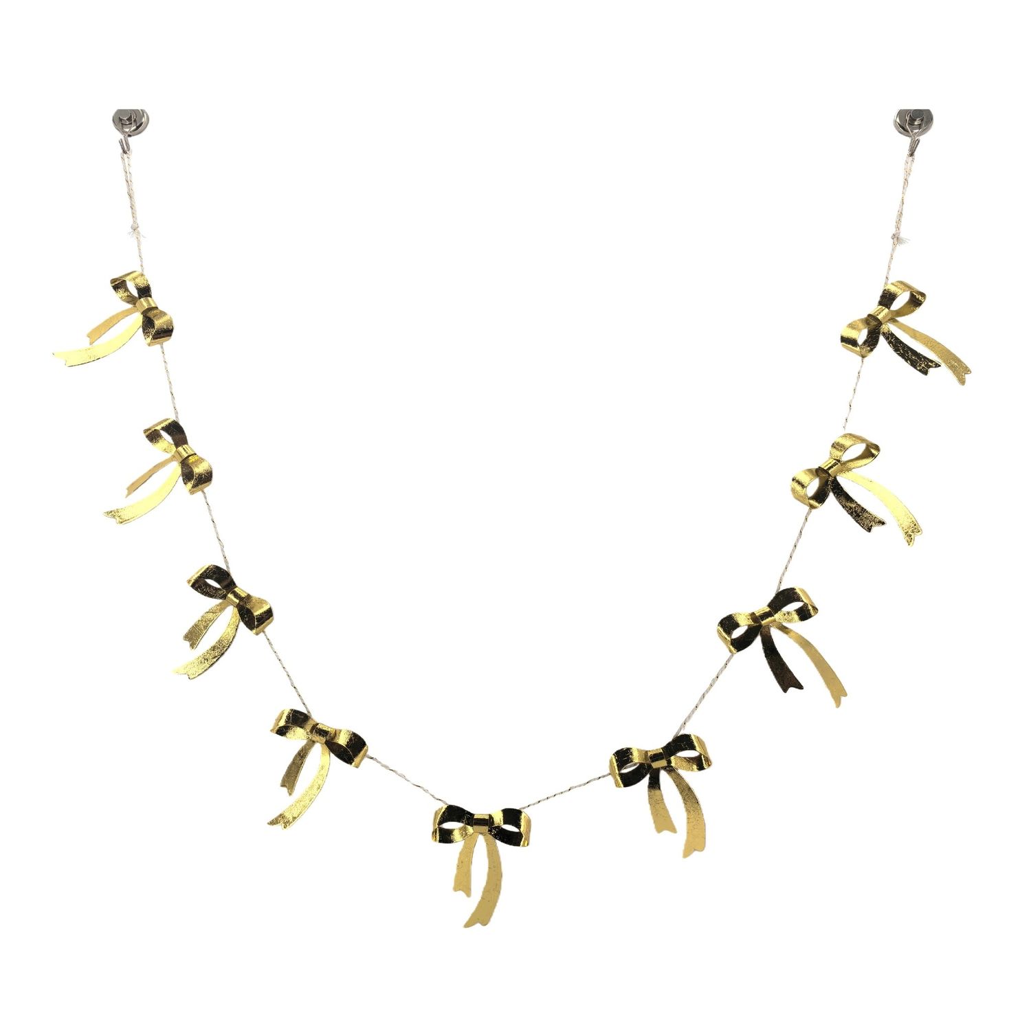 Metal Gold Bow Garland | 6'