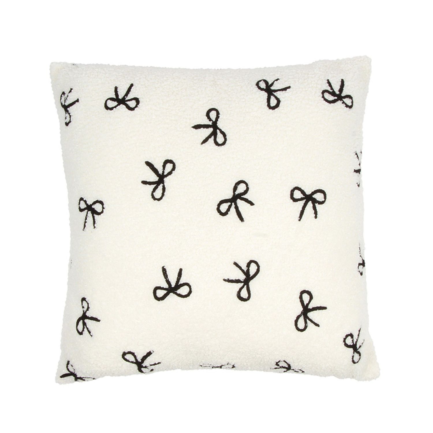 Bows Textured Cream Pillow | 18x18