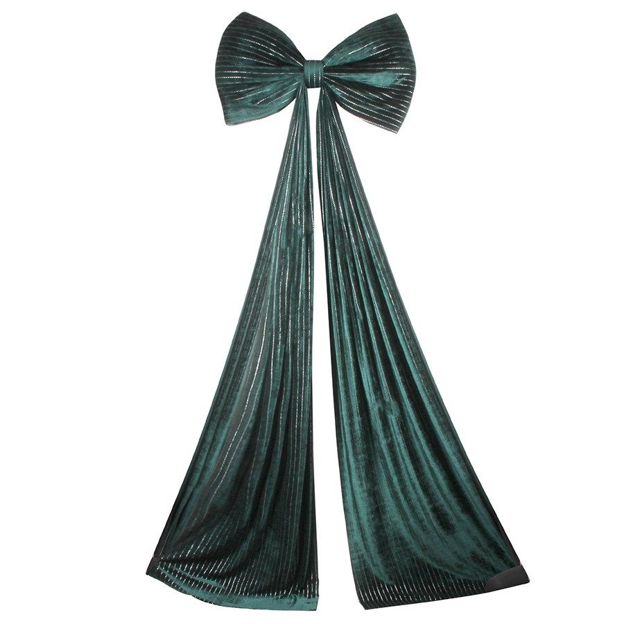 Striped Velvet Bow | Forest-XL
