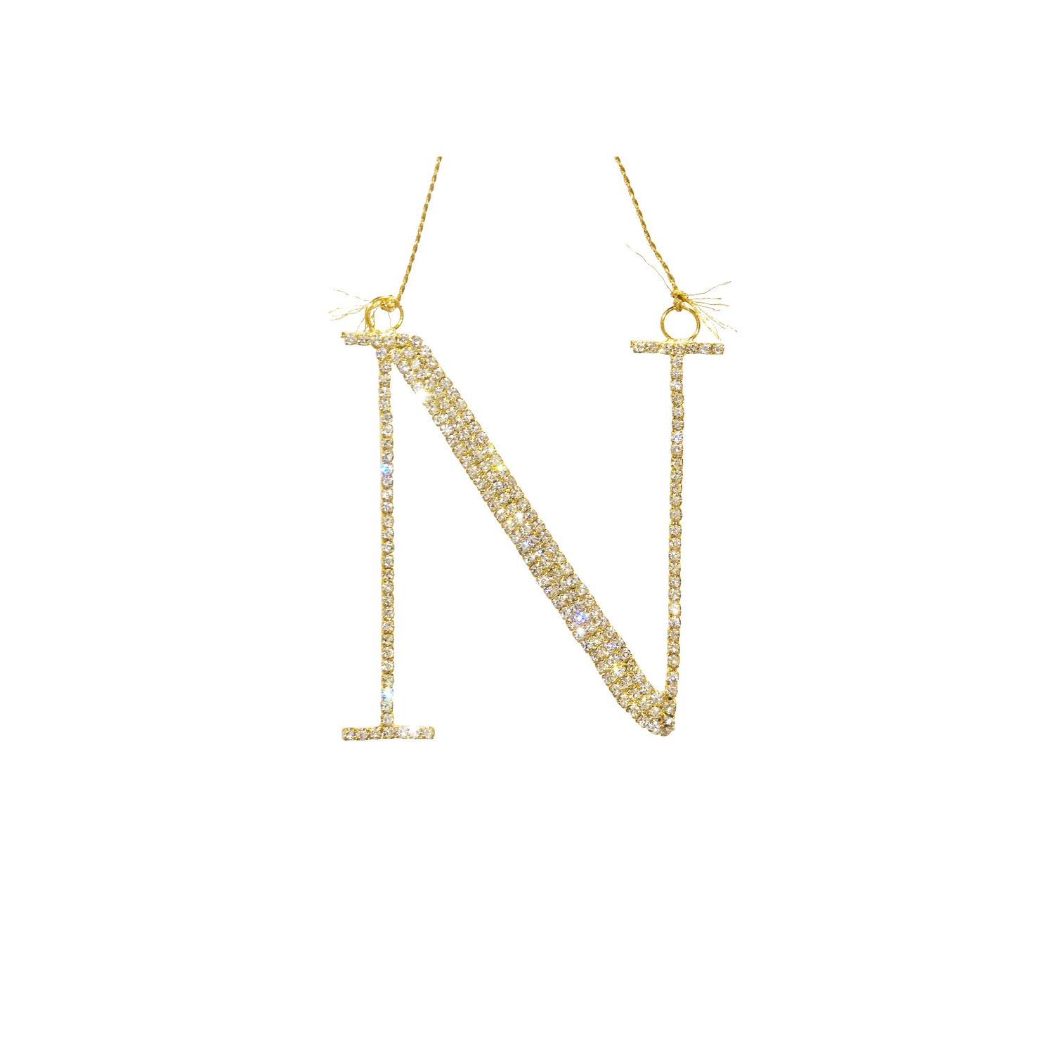 "N" Metallic Gem Ornament