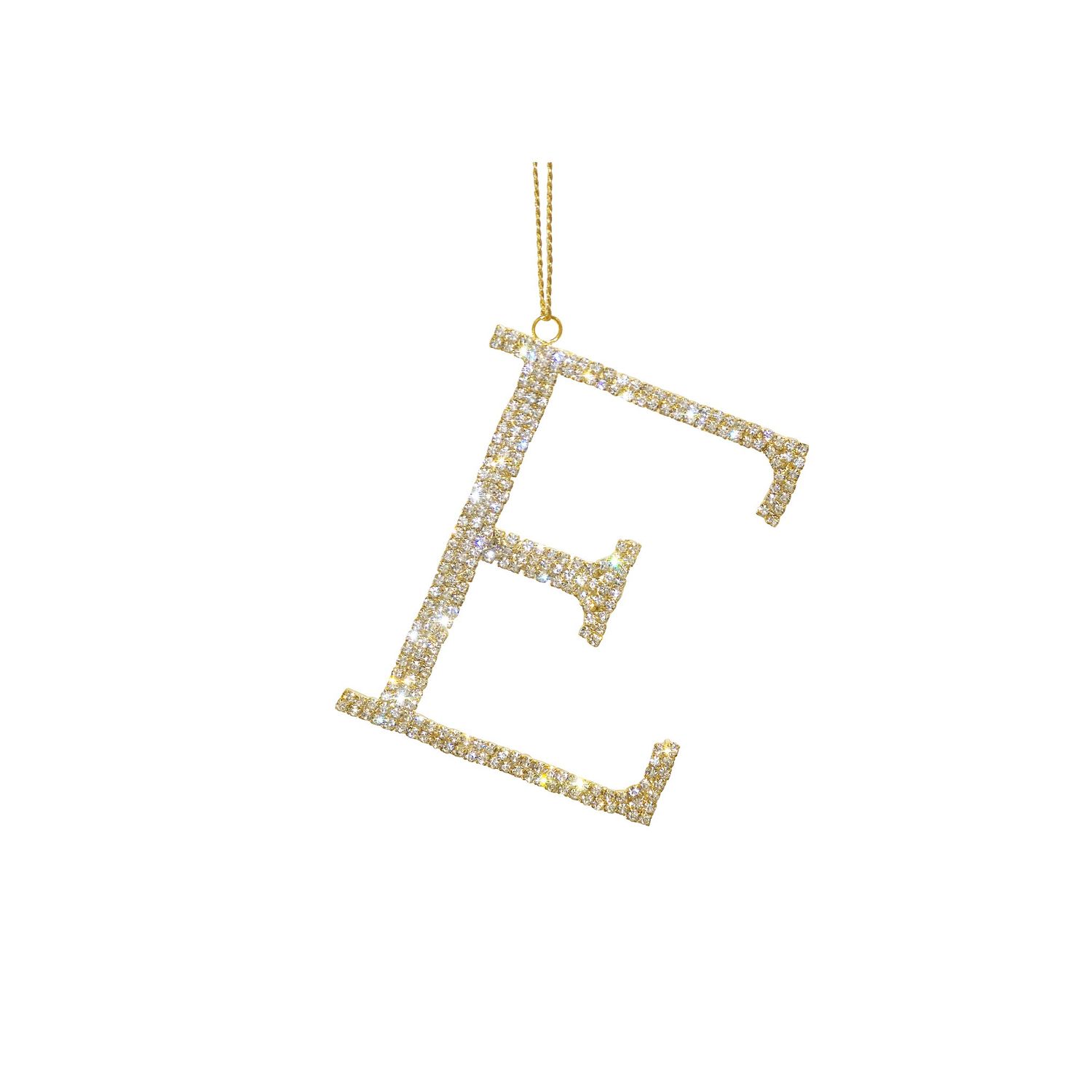 "E" Metallic Gem Ornament