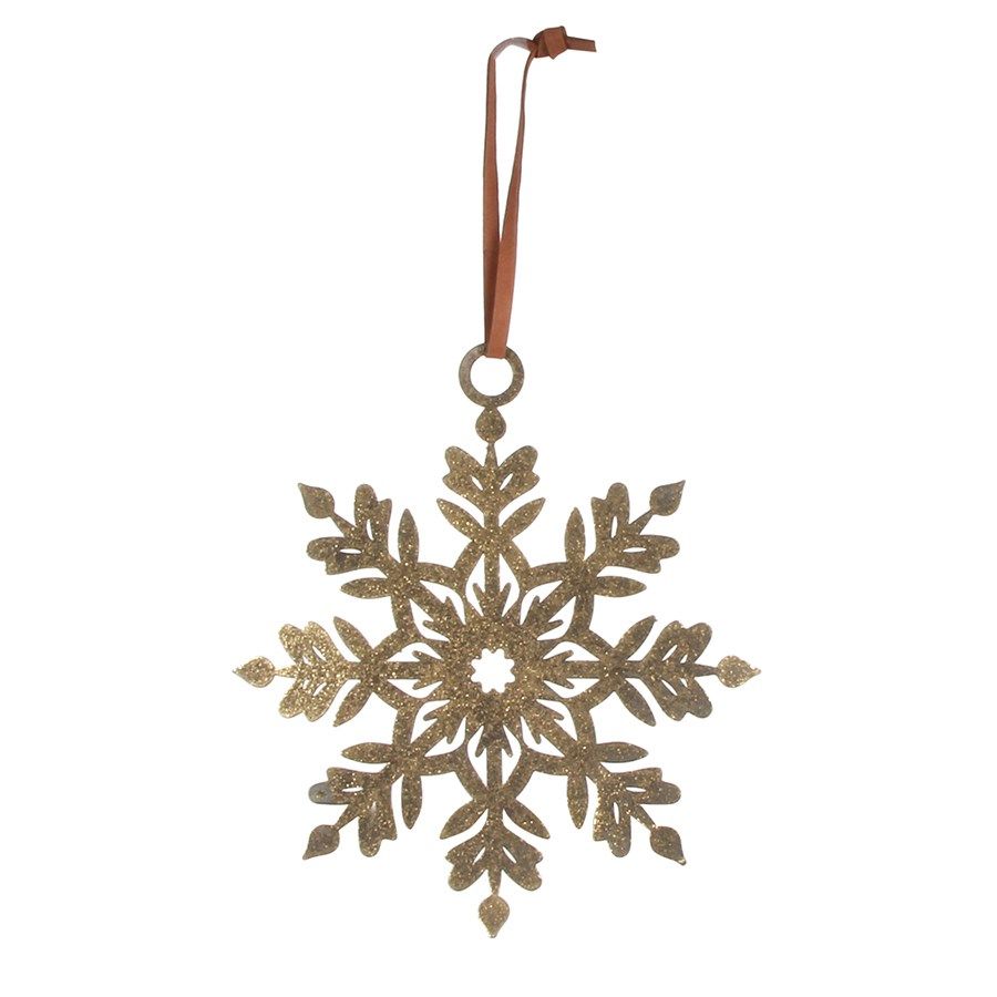 Snowflake Gold Orn | Large