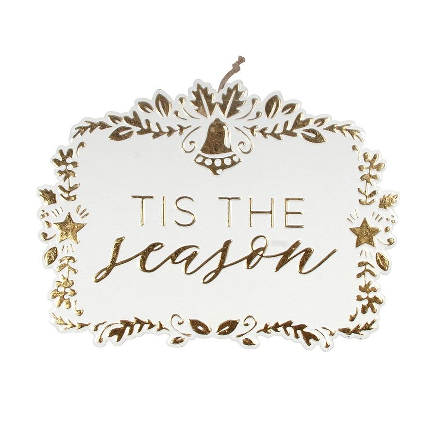 Tis the Season Sign | White-Gold