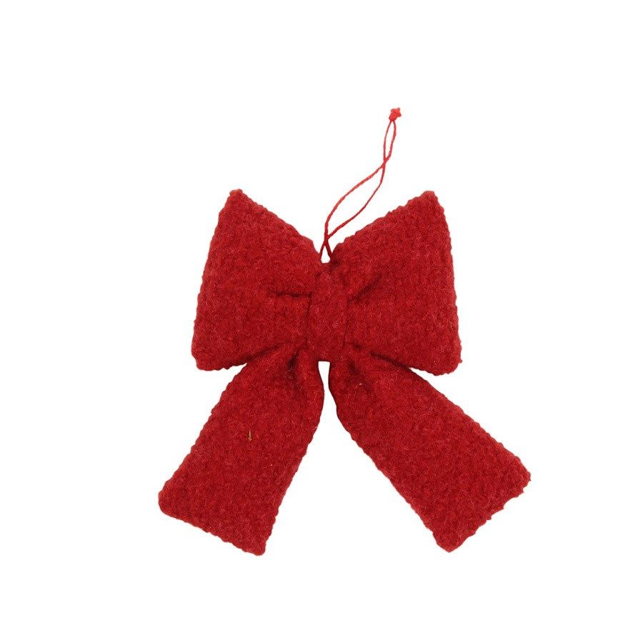 Teddy Red Bow Orn | S